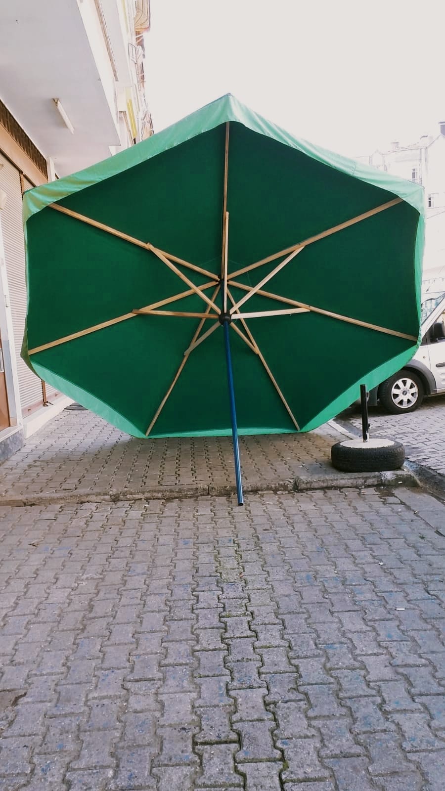 pazarcı şemsiyesi yeşil model bahçe kullanımı